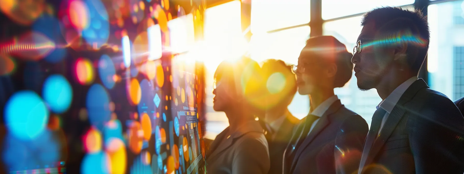 a professional business team utilizing ai technology for enhanced data accessibility.